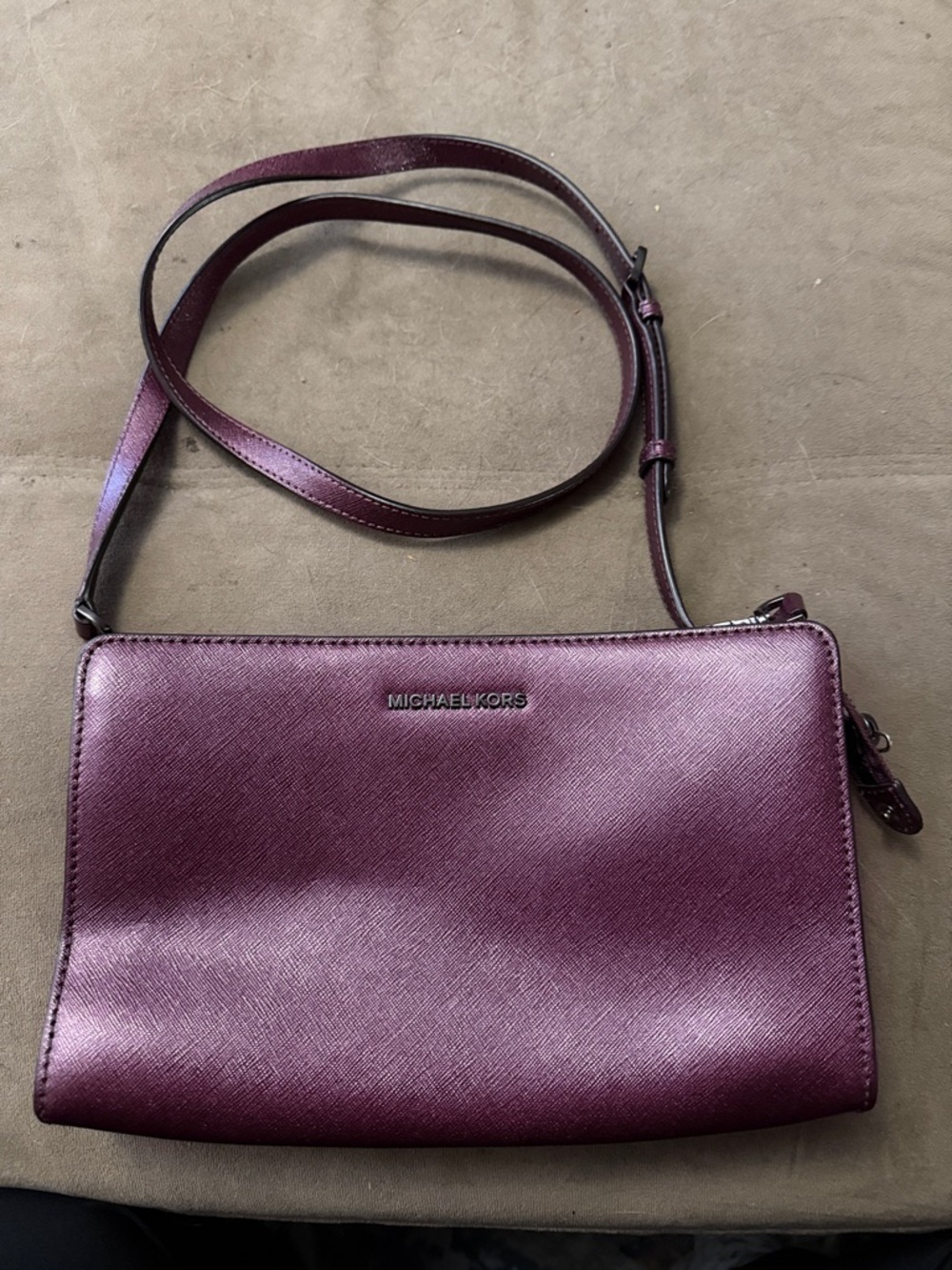 Michael Kors Metallic Plum Crossbody Bag